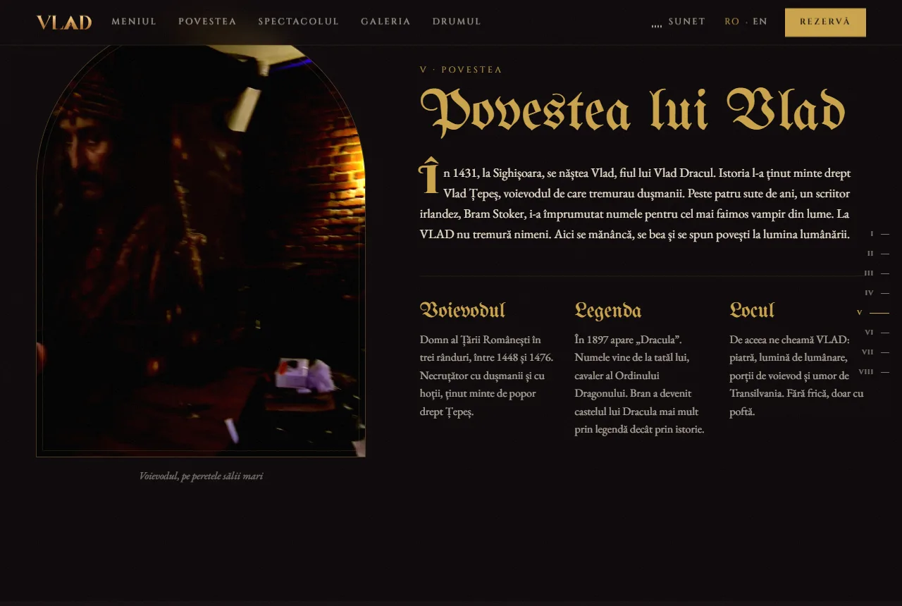 VLAD Restaurant & Bar — Povestea lui Vlad: voievodul, legenda și locul.