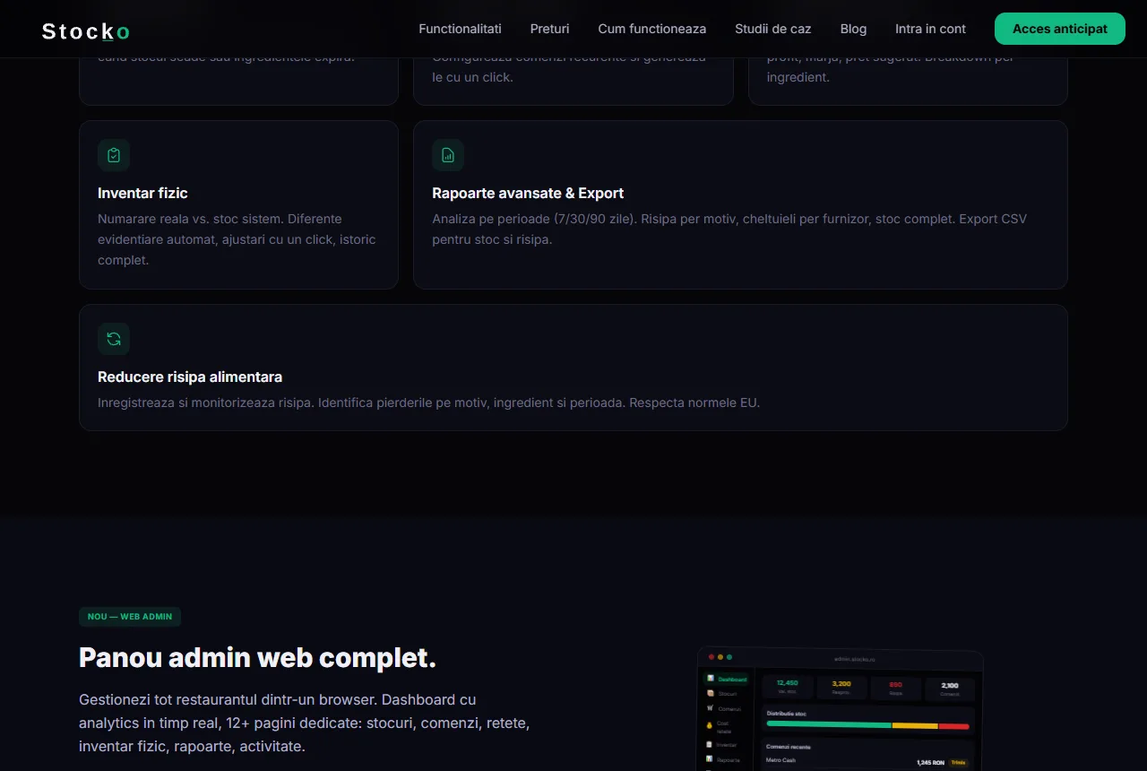 Stocko — Physical stock counts, advanced reports and food-waste monitoring.