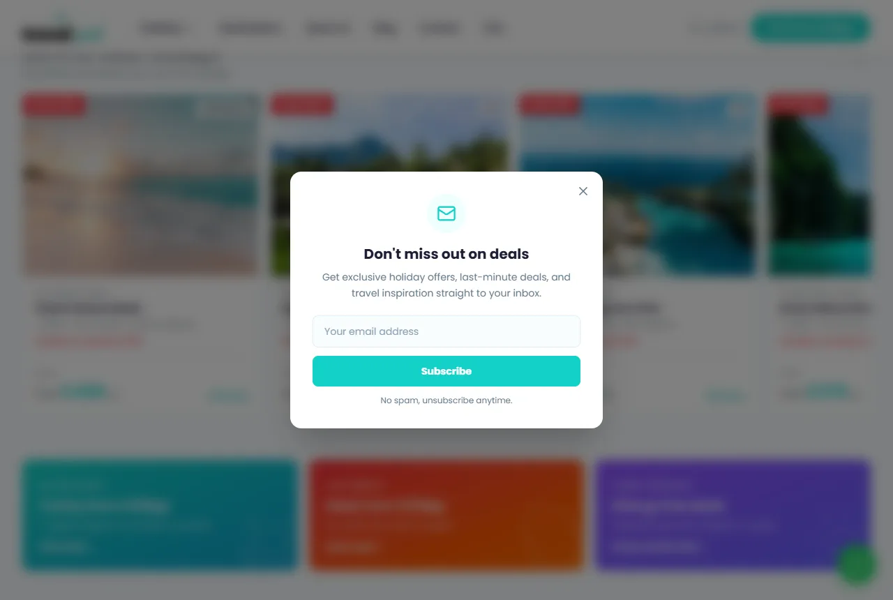 TravelPal — Categoriile de vacanțe și căutarea după destinație, durată și configurație.