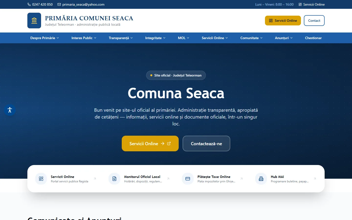 Primăria Seaca — Administrație Publică